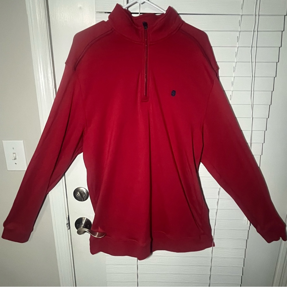 XLT NWOT IZOD Red Advantage Performance Pullover Quarter-Zip Sweater